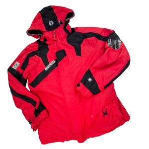 Spyder Team Venom XT Ski Jacket Mens Medium Red Black 3-in-1 Removable Vest Hood